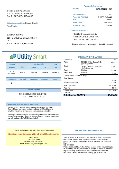 UNITED KINGDOM UTILITY SMART business utility bill Word and PDF template PSD template